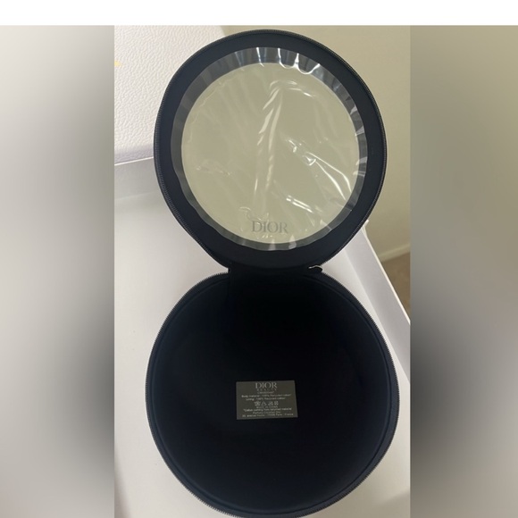 Dior Beaute Vanity Zip Round Cosmetic Makeup Mirror Case NEW IN BOX - Picture 5 of 11